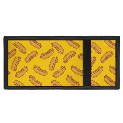 Yellow Hot Dog Pattern Print Trifold Wallet