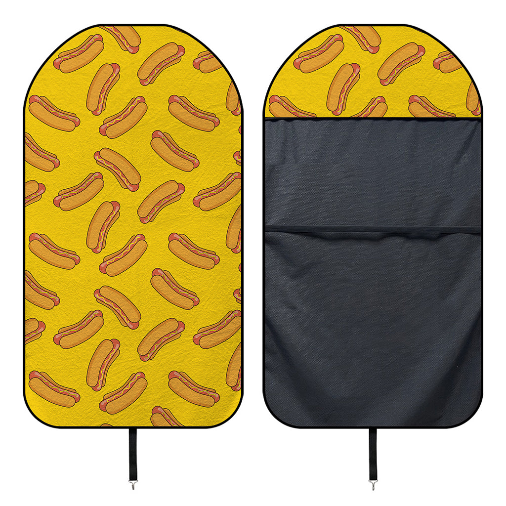 Yellow Hot Dog Pattern Print Waterproof Car Seat Cover
