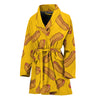 Yellow Hot Dog Pattern Print Women's Bathrobe