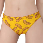 Yellow Hot Dog Pattern Print Women's Panties