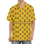 Yellow Kente Pattern Print Aloha Shirt
