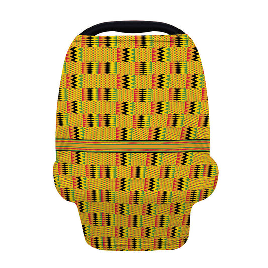 Yellow Kente Pattern Print Baby Seat Cover