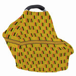 Yellow Kente Pattern Print Baby Seat Cover
