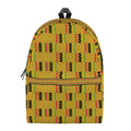 Yellow Kente Pattern Print School Backpack