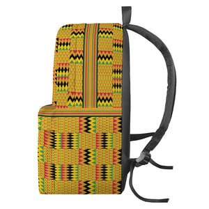 Yellow Kente Pattern Print Backpack