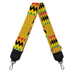 Yellow Kente Pattern Print Bag Strap