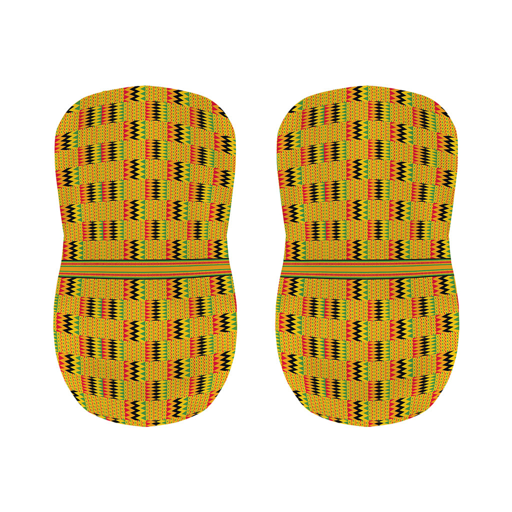 Yellow Kente Pattern Print Bar Stool Covers