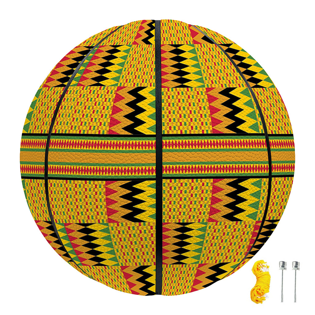 Yellow Kente Pattern Print Basketball