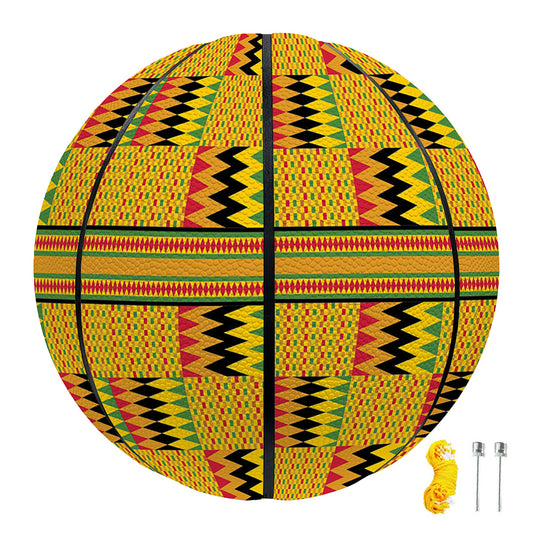 Yellow Kente Pattern Print Basketball