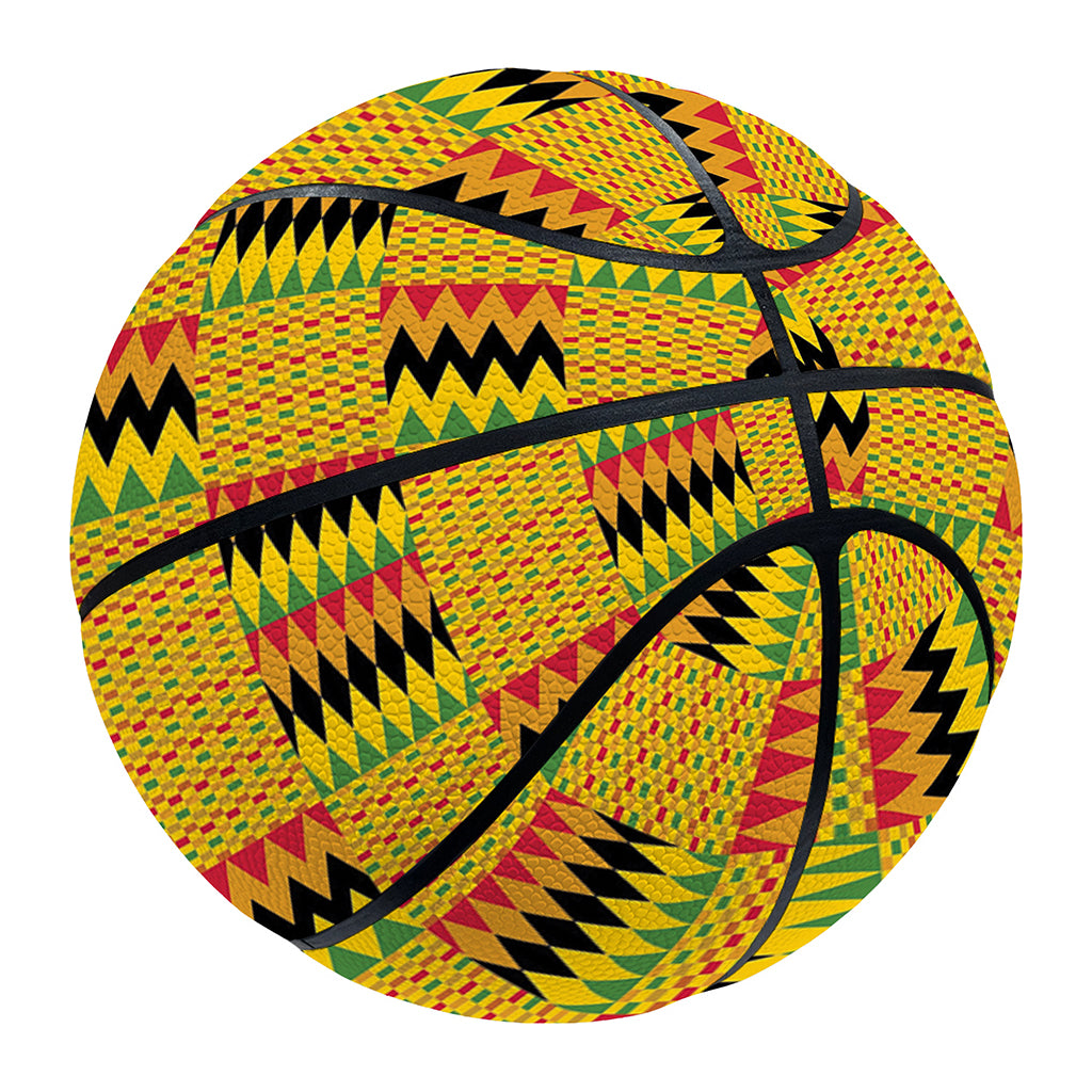 Yellow Kente Pattern Print Basketball