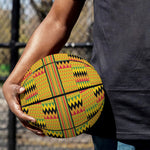 Yellow Kente Pattern Print Basketball