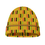 Yellow Kente Pattern Print Beanie