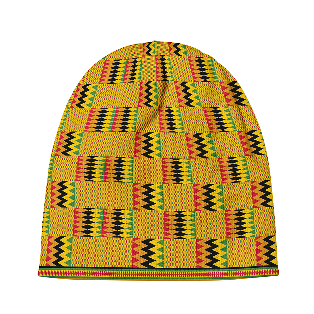Yellow Kente Pattern Print Beanie