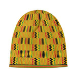 Yellow Kente Pattern Print Beanie