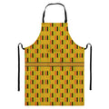 Yellow Kente Pattern Print Bib Apron With Pocket