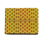 Yellow Kente Pattern Print Bifold Wallet