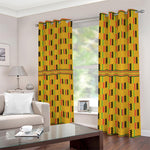 Yellow Kente Pattern Print Blackout Grommet Curtains