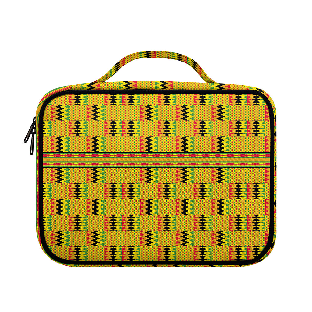 Yellow Kente Pattern Print Briefcase Bible Bag