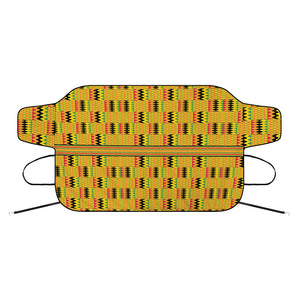 Yellow Kente Pattern Print Car Windshield Snow Cover