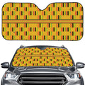 Yellow Kente Pattern Print Car Windshield Sun Shade