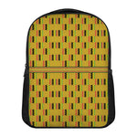Yellow Kente Pattern Print Casual Backpack