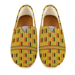 Yellow Kente Pattern Print Casual Shoes