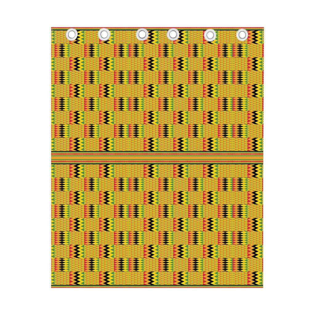 Yellow Kente Pattern Print Curtain