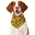 Yellow Kente Pattern Print Dog Bandana