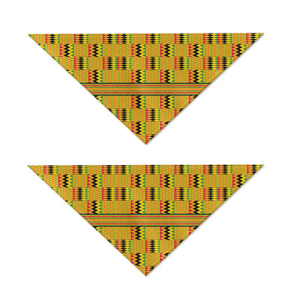 Yellow Kente Pattern Print Dog Bandana