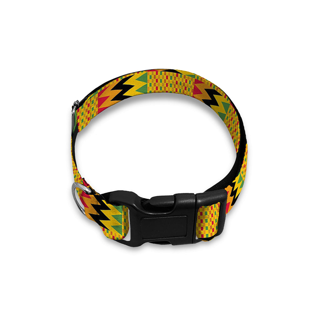 Yellow Kente Pattern Print Dog Collar