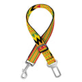 Yellow Kente Pattern Print Dog Seat Belt