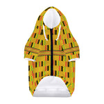 Yellow Kente Pattern Print Dog Zip Up Hoodie