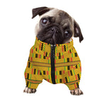 Yellow Kente Pattern Print Dog Zip Up Jacket