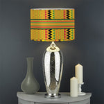 Yellow Kente Pattern Print Drum Lamp Shade