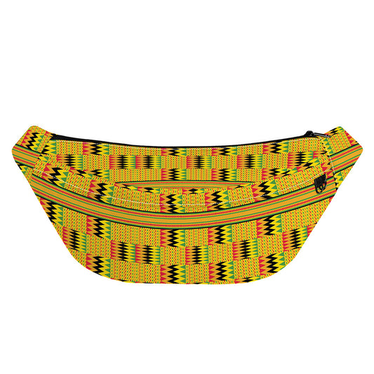Yellow Kente Pattern Print Fanny Pack