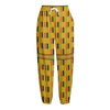 Yellow Kente Pattern Print Fleece Lined Knit Pants