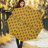 Yellow Kente Pattern Print Foldable Umbrella