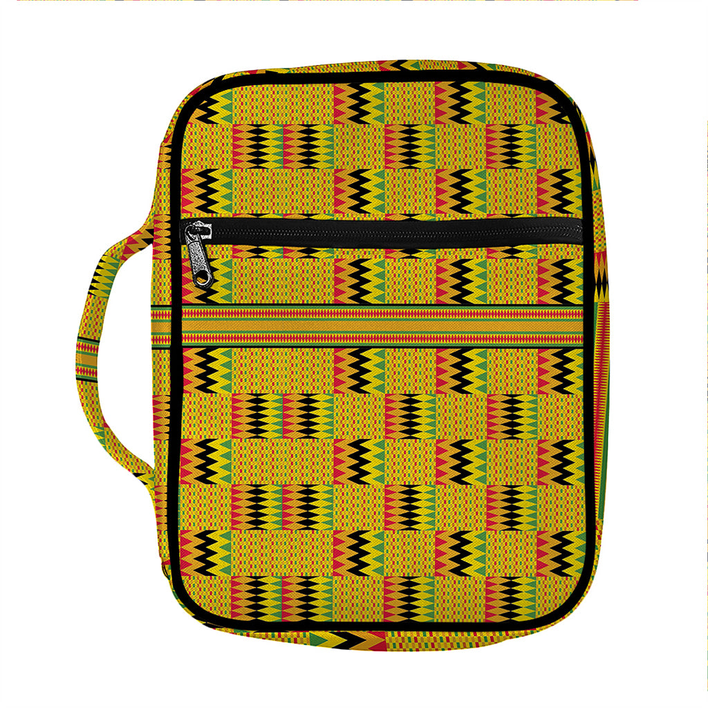 Yellow Kente Pattern Print Front Pocket Bible Bag