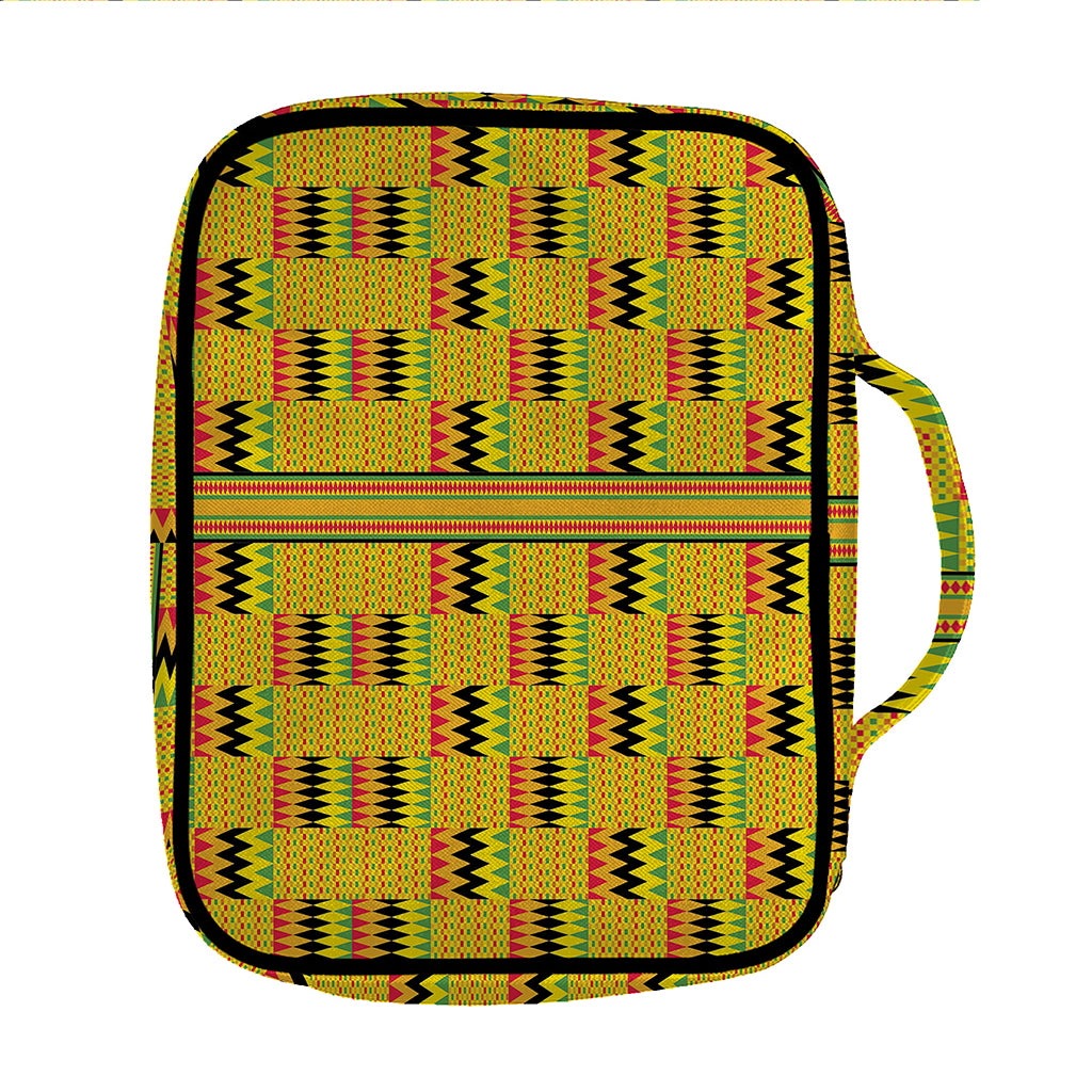 Yellow Kente Pattern Print Front Pocket Bible Bag