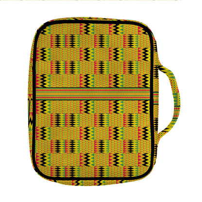 Yellow Kente Pattern Print Front Pocket Bible Bag