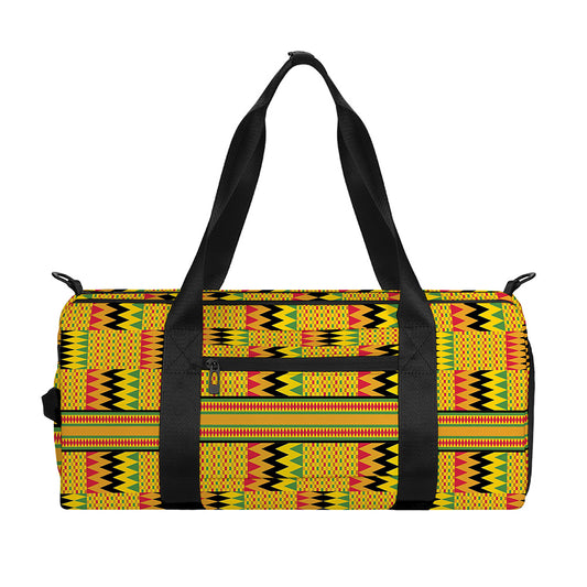 Yellow Kente Pattern Print Gym Bag