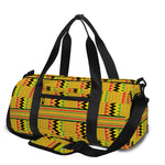 Yellow Kente Pattern Print Gym Bag
