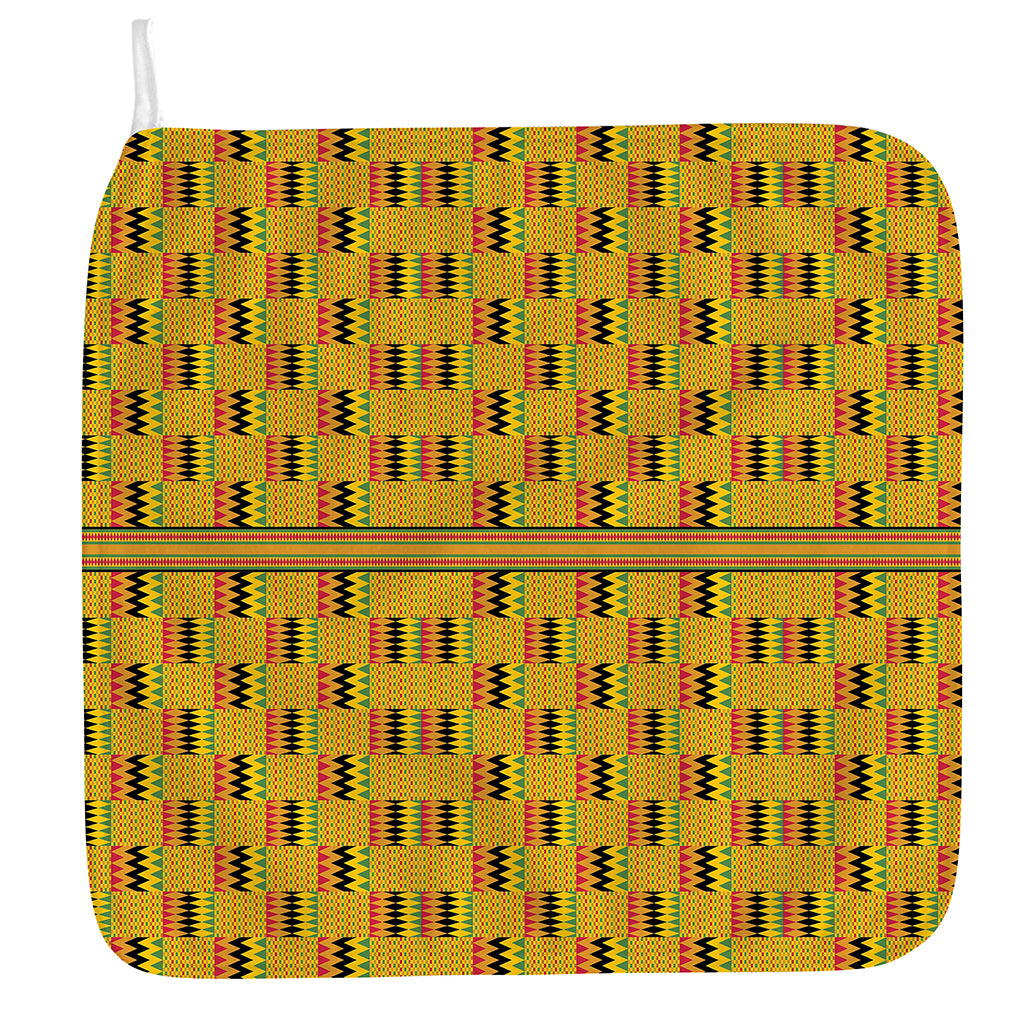 Yellow Kente Pattern Print Hand Towel