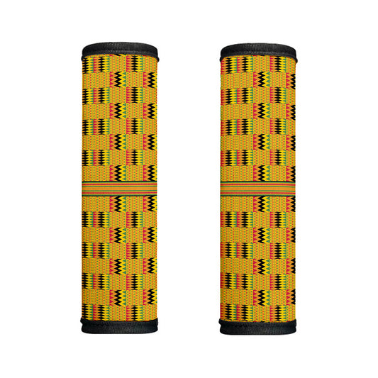 Yellow Kente Pattern Print Handle Covers