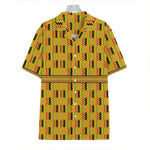 Yellow Kente Pattern Print Hawaiian Shirt
