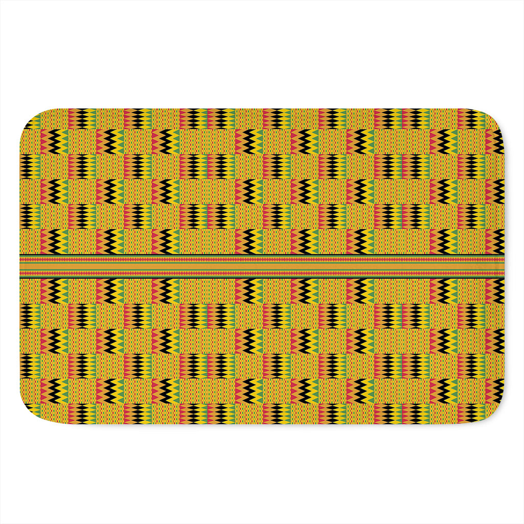 Yellow Kente Pattern Print Indoor Door Mat
