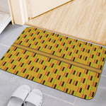 Yellow Kente Pattern Print Indoor Door Mat