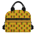 Yellow Kente Pattern Print Insulated Lunch Bag