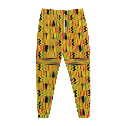 Yellow Kente Pattern Print Jogger Pants