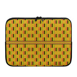 Yellow Kente Pattern Print Laptop Sleeve